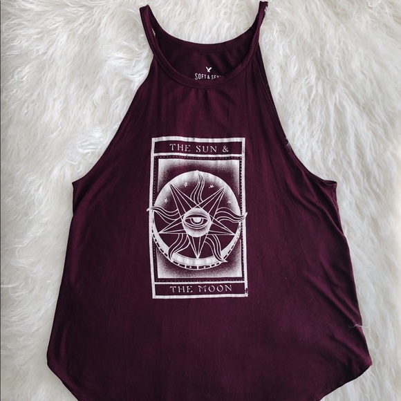 American Eagle Outfitters Tops - American Eagle Soft & Sexy Maroon Tank Top